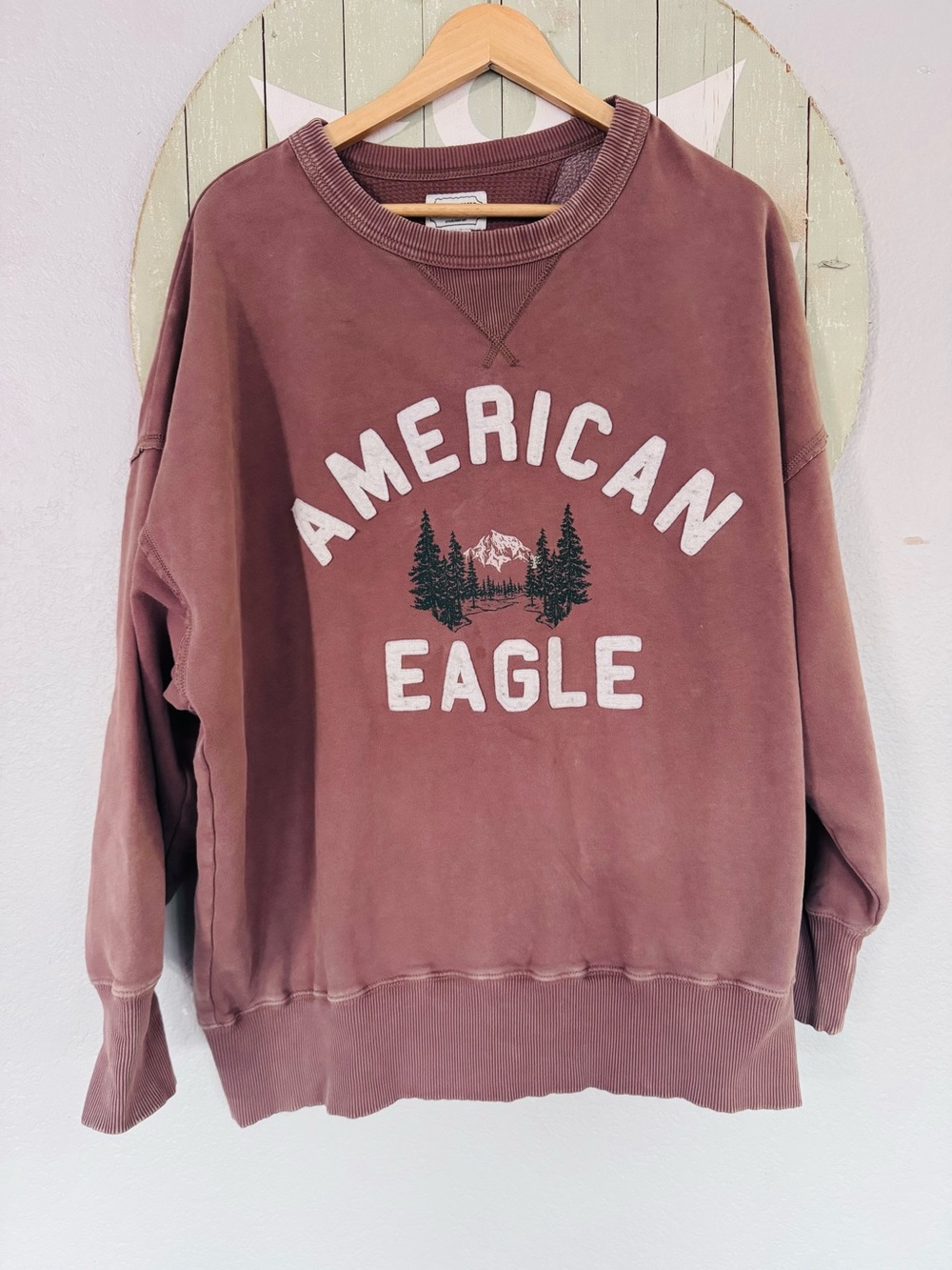 American Eagle outfitters large oversized mountain eagle crewneck